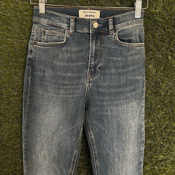 REFORMATION Harper High & Skinny Jeans in Wash Destin Size US 24 - Picture 3 of 6